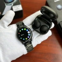 Most Awaited Budget Combo | Active 2 Premium Smartwatch And Buds 2 Pro Premium Earphone - Black