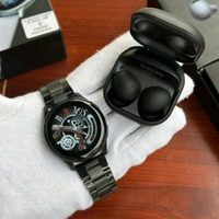 Most Awaited Budget Combo | Active 2 Premium Smartwatch And Buds 2 Pro Premium Earphone - Black