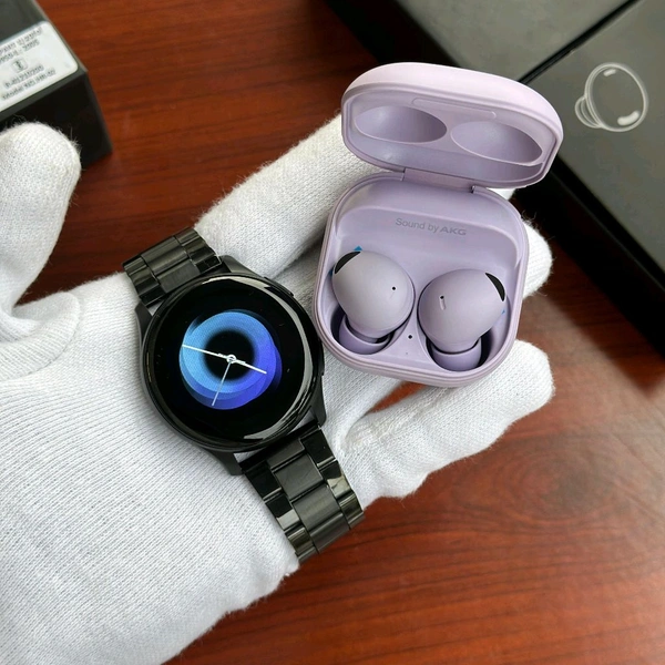 Most Awaited Budget Combo | Active 2 Premium Smartwatch And Buds 2 Pro Premium Earphone - Lavender