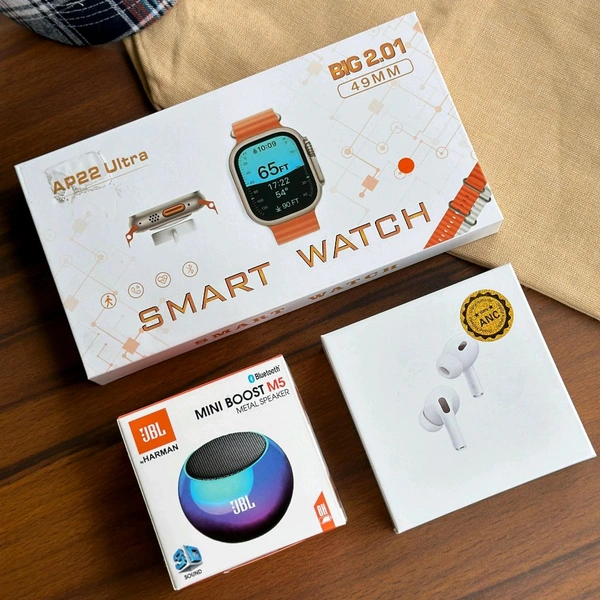 Most Awaited Budget Combo | AP22 Ultra Smartwatch, Mini Boots M5 Metal Speaker and Budget Tws