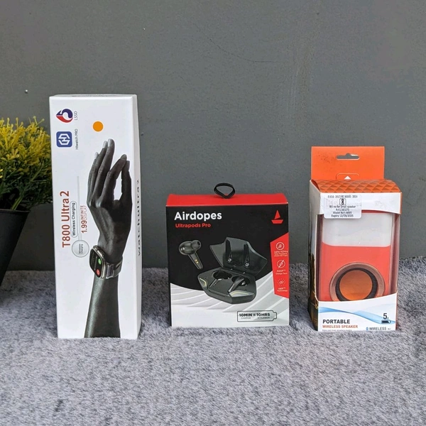 Most Awaited Budget Combo | T800 Ultra 2 Smartwatch, Portable Wireless Speaker and Budget Ultrapods Pro