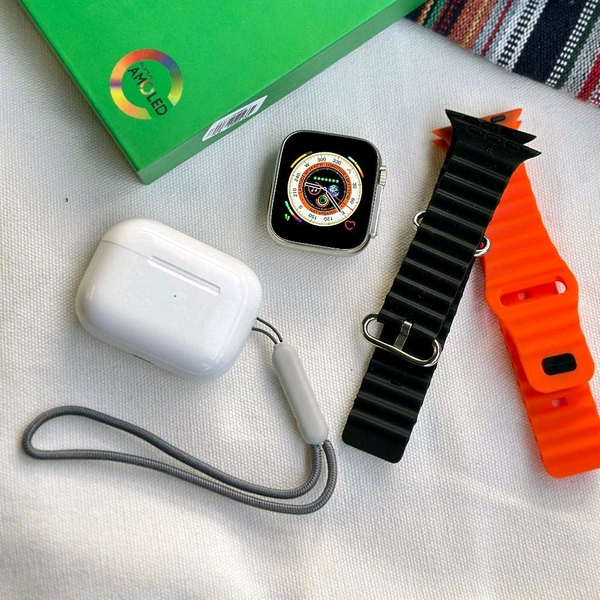 Most Awaited Gift Box Box | Series 8 Ultra 45 MM With 2 Straps And Wireless Earbud