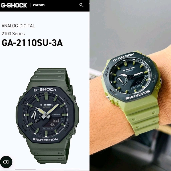 Most Demanded Analog And Digital Ga2100 With Fibre Body And Great Sporty Looks With Working World time And Automatic Reset