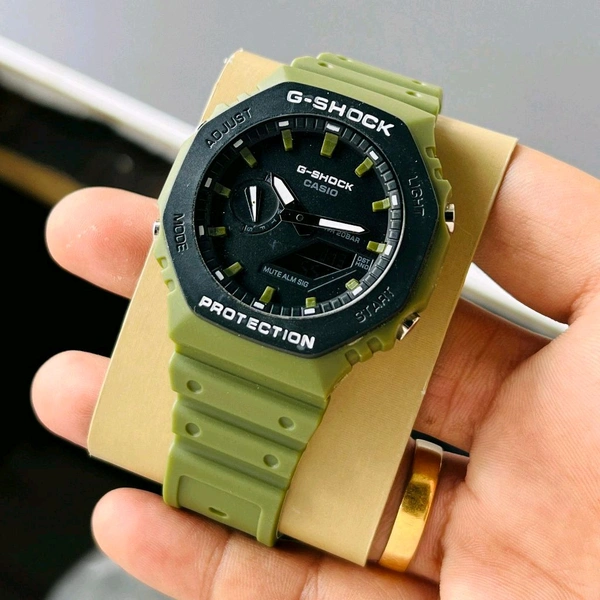 Most Demanded Analog And Digital Ga2100 With Fibre Body And Great Sporty Looks With Working World time And Automatic Reset