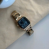 Most Demanded Digital Illuminator Top Quality Watch With High Quality Strap Best Finishing Body & Case - Gold