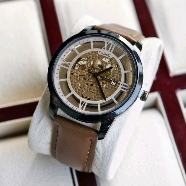 Most Demanded Foshel Analog Quartz Movement Watch With High Quality Strap Best finishing Body & Case