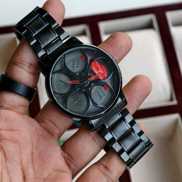 Most Demanded Non Gyro Quartz Movement Watch With High Quality Strap Best finishing Body & Case - Red