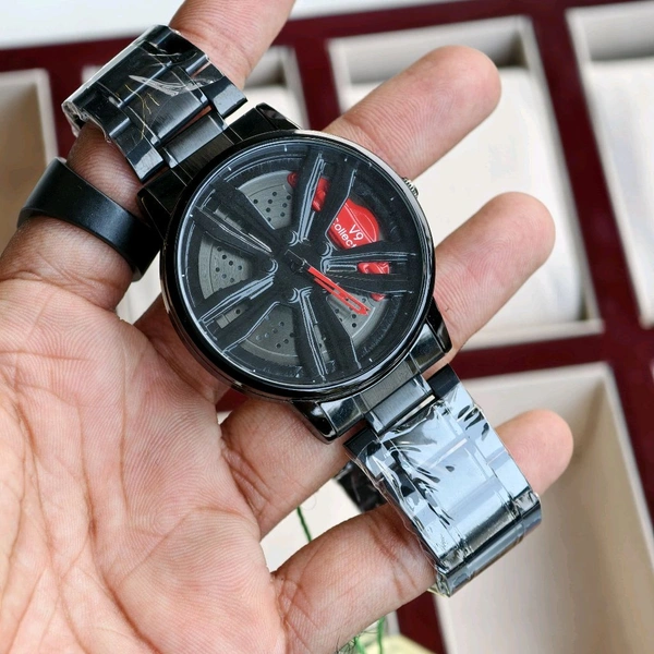 Most Demanded Non Gyro Quartz Movement Watch With High Quality Strap Best finishing Body & Case - Red