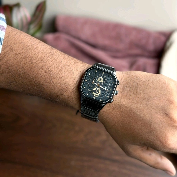 Most Demanded Rick Analog Quartz Movement Collection With High Quality Strap Best finishing Body & Case - Black