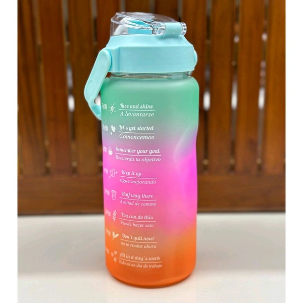 Motivational Water Bottle Set of 3 Pcs Time Marker with Straw, Unbreakable Leakproof BPA free Non-toxic Sipper Bottle for Office, Sports, Gym, School