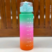 Motivational Water Bottle Set of 3 Pcs Time Marker with Straw, Unbreakable Leakproof BPA free Non-toxic Sipper Bottle for Office, Sports, Gym, School