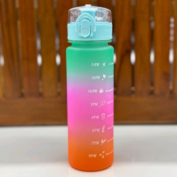 Motivational Water Bottle Set of 3 Pcs Time Marker with Straw, Unbreakable Leakproof BPA free Non-toxic Sipper Bottle for Office, Sports, Gym, School