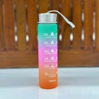 Motivational Water Bottle Set of 3 Pcs Time Marker with Straw, Unbreakable Leakproof BPA free Non-toxic Sipper Bottle for Office, Sports, Gym, School