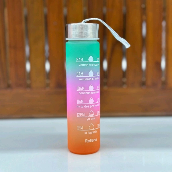 Motivational Water Bottle Set of 3 Pcs Time Marker with Straw, Unbreakable Leakproof BPA free Non-toxic Sipper Bottle for Office, Sports, Gym, School