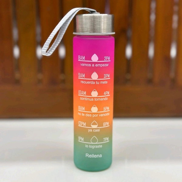 Motivational Water Bottle Set of 3 Pcs Time Marker with Straw, Unbreakable Leakproof BPA free Non-toxic Sipper Bottle for Office, Sports, Gym, School