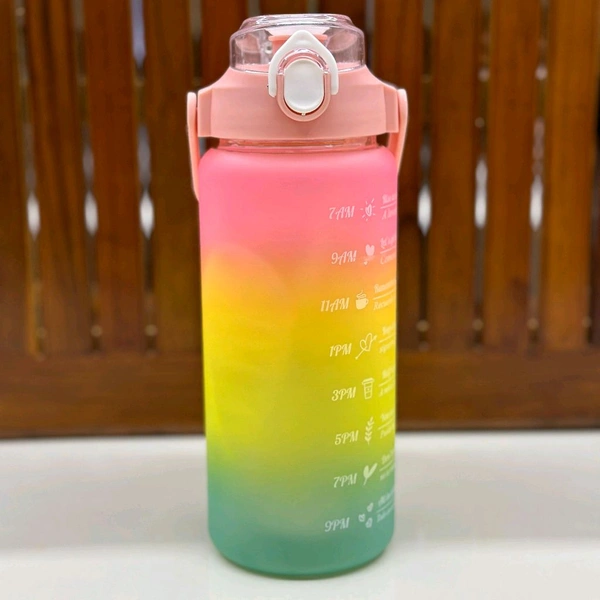 Motivational Water Bottle Set of 3 Pcs Time Marker with Straw, Unbreakable Leakproof BPA free Non-toxic Sipper Bottle for Office, Sports, Gym, School