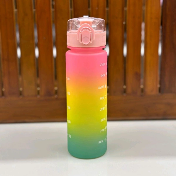 Motivational Water Bottle Set of 3 Pcs Time Marker with Straw, Unbreakable Leakproof BPA free Non-toxic Sipper Bottle for Office, Sports, Gym, School