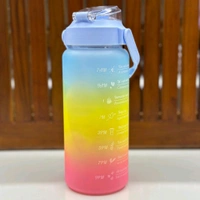 Motivational Water Bottle Set of 3 Pcs Time Marker with Straw, Unbreakable Leakproof BPA free Non-toxic Sipper Bottle for Office, Sports, Gym, School