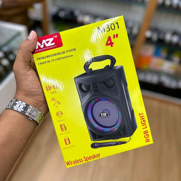 MZ M301 (PORTABLE KAROAKE SPEAKER) Dynamic Thunder Sound With Karaoke Mic 10 W Bluetooth Party Speaker (Multicolor, Stereo Channel) - Black