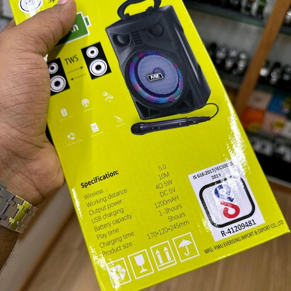 MZ M301 (PORTABLE KAROAKE SPEAKER) Dynamic Thunder Sound With Karaoke Mic 10 W Bluetooth Party Speaker (Multicolor, Stereo Channel) - Blue