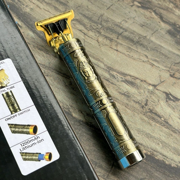 MZ M851T (PROFESIONAL HAIR TRIMMER) Full Metal Trimmer with 1200 mAh battery Trimmer 120 min Runtime 3 Length Settings (Gold)