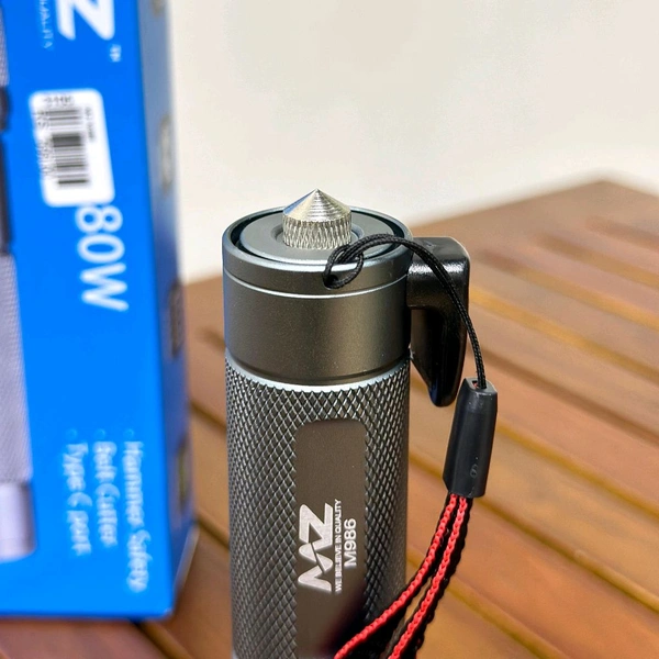 MZ M986 (CAR EMERGENCY LIGHT) 3 Modes with Hammer and Seatbelt cutter Zoomable Torch (Silver, 13.2 cm, Rechargeable)