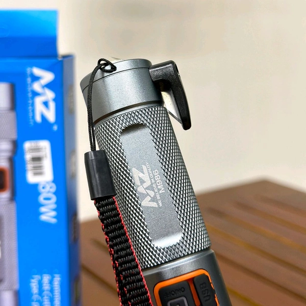 MZ M986 (CAR EMERGENCY LIGHT) 3 Modes with Hammer and Seatbelt cutter Zoomable Torch (Silver, 13.2 cm, Rechargeable)