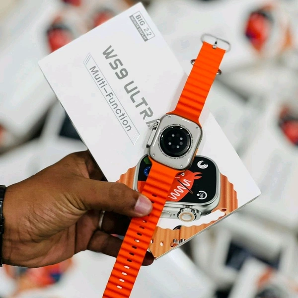 New Best Budget Ultra Smartwatch, Ws9 Ultra Premium Quality Smartwatch With Gps Support, Google Assistant, Calculator, Game, Minimise Option - Orange