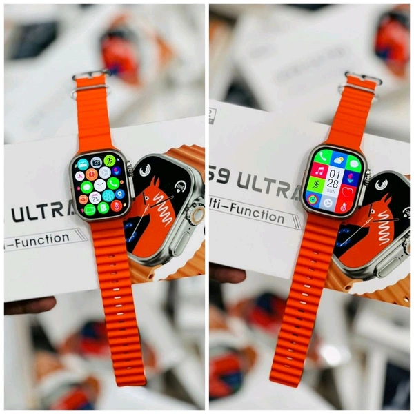 New Best Budget Ultra Smartwatch, Ws9 Ultra Premium Quality Smartwatch With Gps Support, Google Assistant, Calculator, Game, Minimise Option - Orange