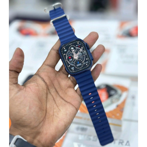 New Best Budget Ultra Smartwatch, Ws9 Ultra Premium Quality Smartwatch With Gps Support, Google Assistant, Calculator, Game, Minimise Option - Blue