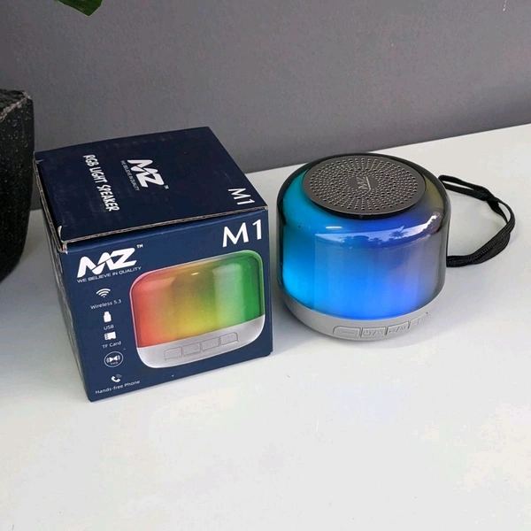 Original MZ M10 Portable Bluetooth Speaker Dynamic Thunder Sound With Rgb Light 5 W Bluetooth Speaker Multicolor, Stereo Channel - Gray