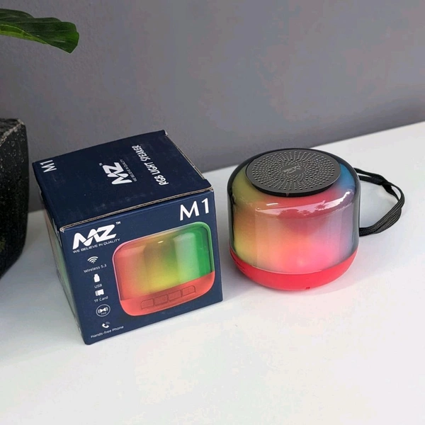 Original MZ M10 Portable Bluetooth Speaker Dynamic Thunder Sound With Rgb Light 5 W Bluetooth Speaker Multicolor, Stereo Channel - Red