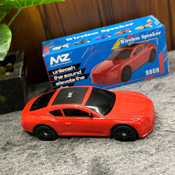 Original MZ S659 Portable Bluetooth Speaker Dynamic Thunder Sound Light Bluetooth Speaker Multicolor, Stereo Channel - Red