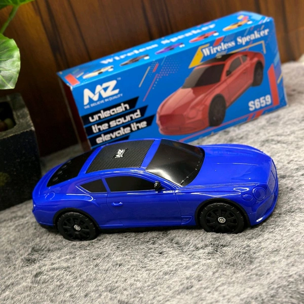 Original MZ S659 Portable Bluetooth Speaker Dynamic Thunder Sound Light Bluetooth Speaker Multicolor, Stereo Channel - Blue