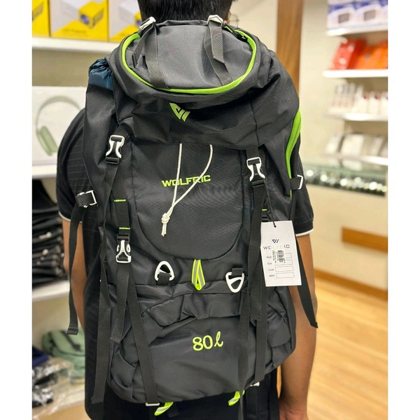 Original WOLFRIC Trekking Bag, 80 Liter Capacity, High End Quality Collection - Green