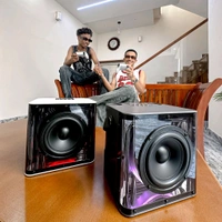 Portable Bluetooth Speaker Dynamic Sound with 2 wireless mics Karaoke 15 W Bluetooth Speaker (Stereo Channel) - White