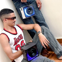 Portable Bluetooth Speaker Dynamic Sound with 2 wireless mics Karaoke 15 W Bluetooth Speaker (Stereo Channel) - Black