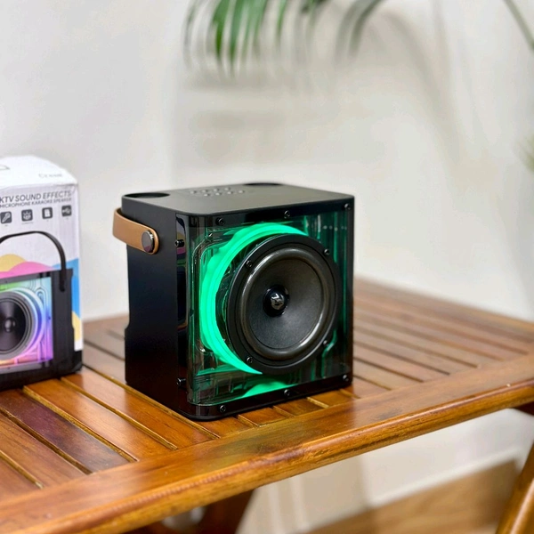 Portable Bluetooth Speaker Dynamic Sound with 2 wireless mics Karaoke 15 W Bluetooth Speaker (Stereo Channel)