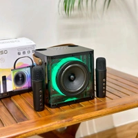 Portable Bluetooth Speaker Dynamic Sound with 2 wireless mics Karaoke 15 W Bluetooth Speaker (Stereo Channel)