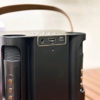 Portable Bluetooth Speaker Dynamic Sound with 2 wireless mics Karaoke 15 W Bluetooth Speaker (Stereo Channel)