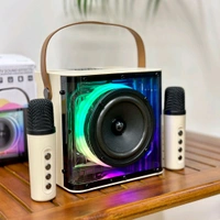 Portable Bluetooth Speaker Dynamic Sound with 2 wireless mics Karaoke 15 W Bluetooth Speaker (Stereo Channel)