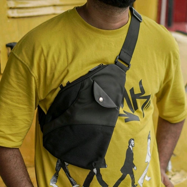 Premium Vintage Arts Bag | Ultra Sporty Messenger Sling Bag For Multipurpose Use - Black