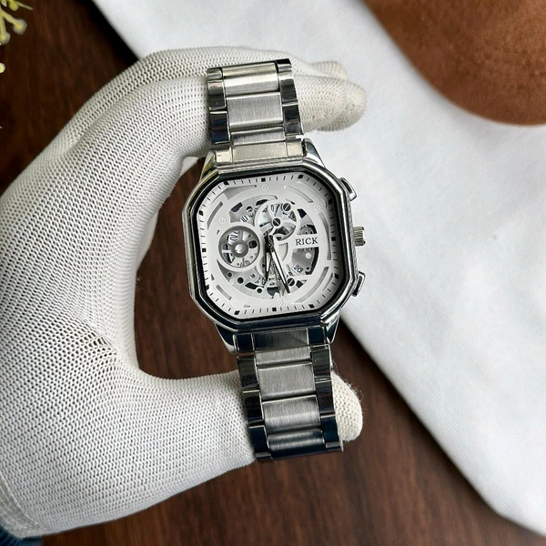 Rick Analog Quartz Movement Collection With High Quality Strap Best finishing Body & Case - White