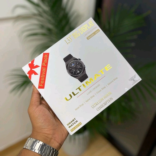 Round Budget Smartwatch With 4 Strap | Festival Combo Limited Edition - Silver