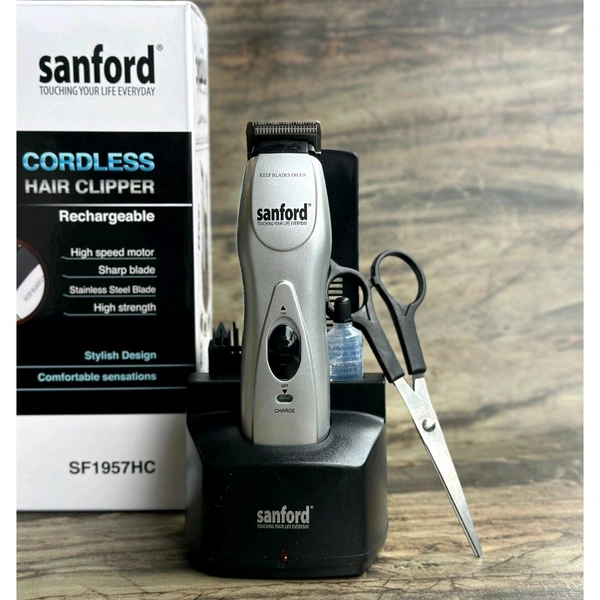 Sanford SF1957HC Trimmer 75 min Runtime 5 Length Settings (Silver)
