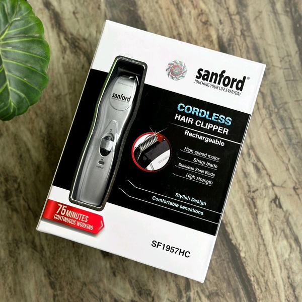 Sanford SF1957HC Trimmer 75 min Runtime 5 Length Settings (Silver)