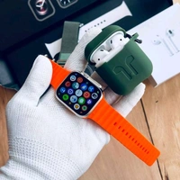 Series 8 Ultra Smartwatch With 2 Different Steap And AirPods 2 Awesome Quality Silicon Case Free