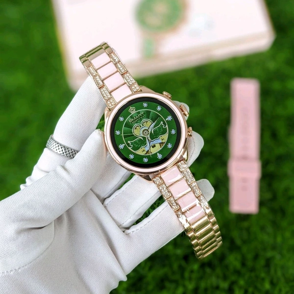 Smartwatch Generation 11 Premium Smartwatch - 2024 Diamond Design With Dual Belts | One Silicon Strap And One Metal