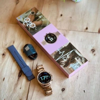 Smartwatch Generation 8 - 2024 Diamond Design With Dual Belts | One Silicon Strap And One Metal