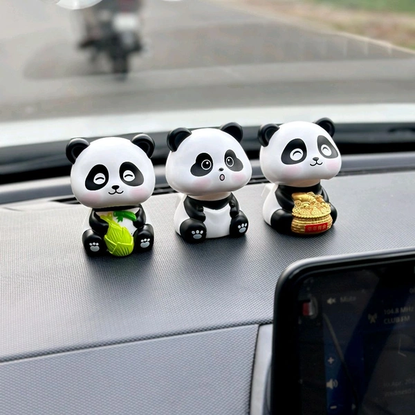 Solar Panda for Car Dashboard - Panda Dashboard Figurines, Solar-Powered Shaking Head Lucky Panda Decoration for Car Dashboard Accessories